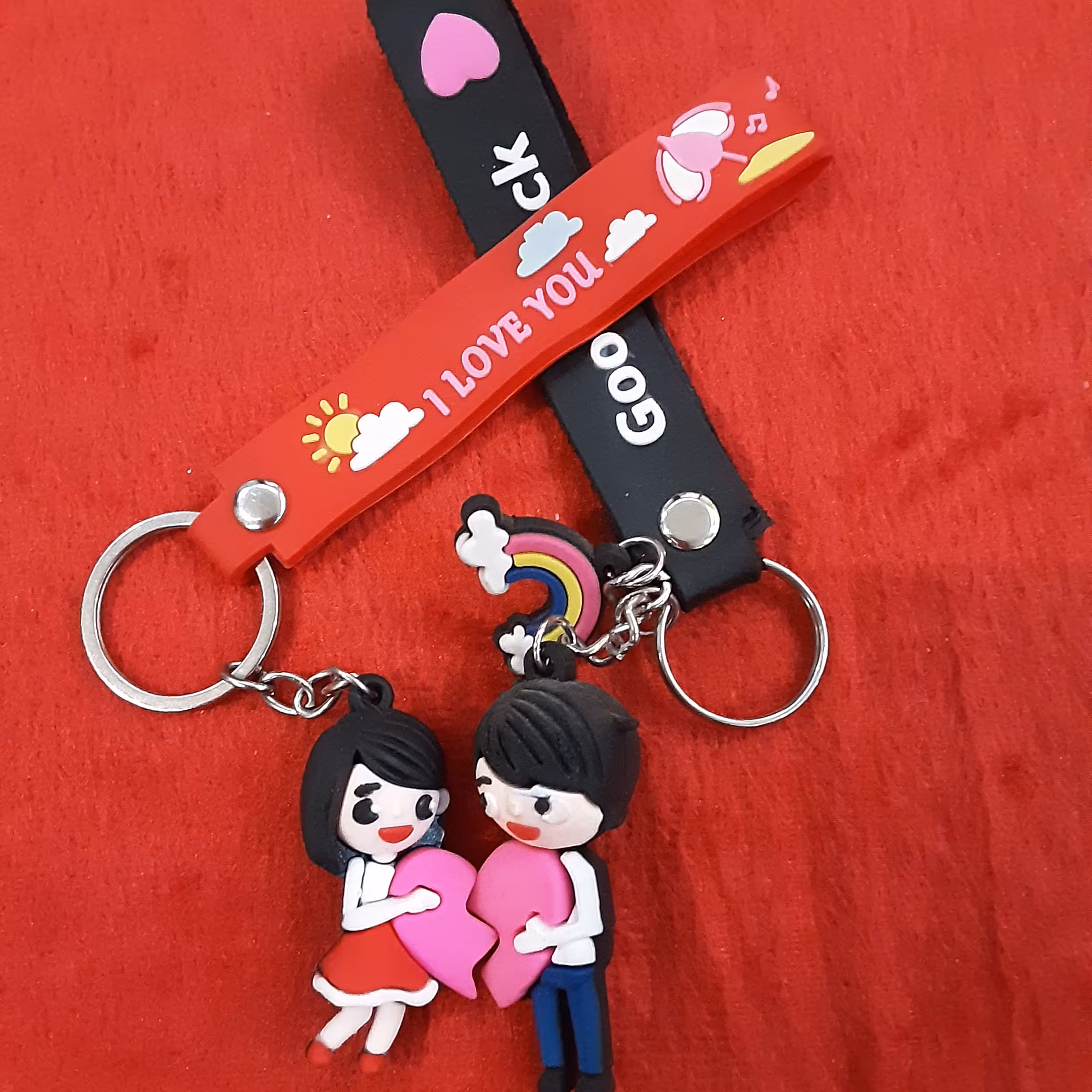 جا سوئیچی سیلیکونی  جاکلیدی آویز کیف دوتایی و مکمل