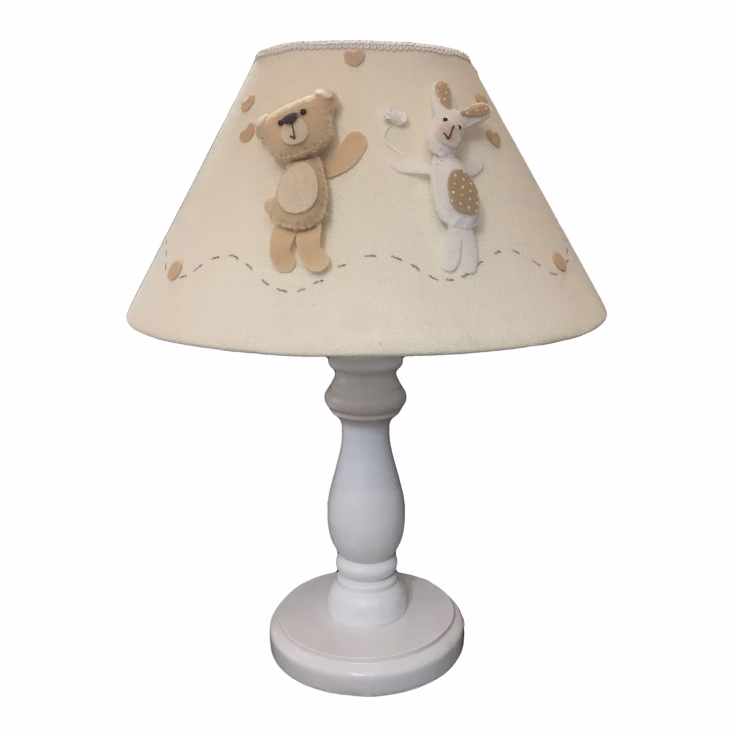 آباژور اتاق کودک طرح خرس و خرگوش کرم