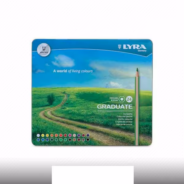 مداد رنگی 24 جعبه فلزی graduate لیرا