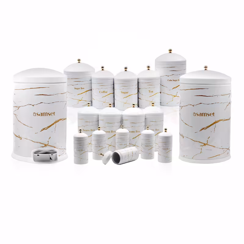 سرویس آشپزخانه 17 پارچه سام ست مدل ماربل کد 02