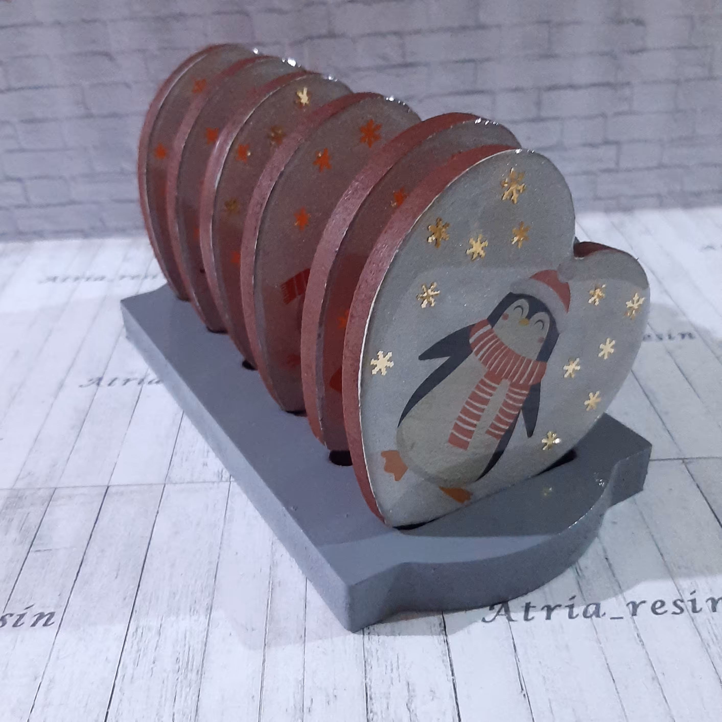 زیرلیوانی رزینی(6 عدد زیرلیوانی به همراه  1 عدد استند)