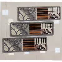 رو پله گلیم (100-30)-رنگ نقره ای-طرح ساوین-در سایزهای مختلف(ارسال پس کرایه)