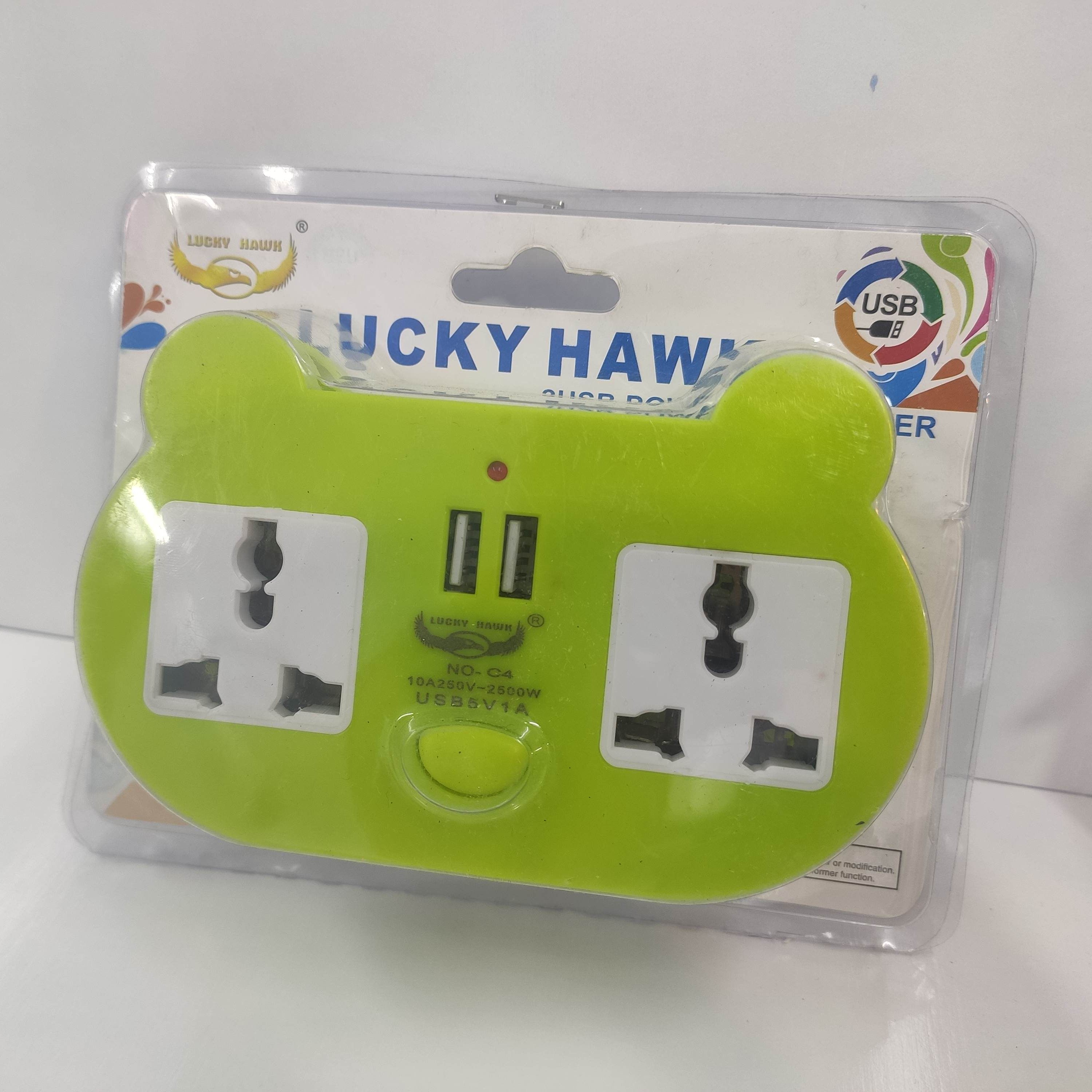 سه راهی برقی به همراه درگاه USB گربه ای
