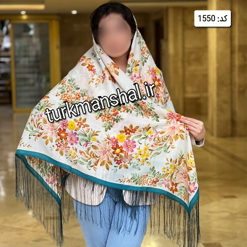 روسری ترکمن ابریشمی (ایتالیایی) کد 1550