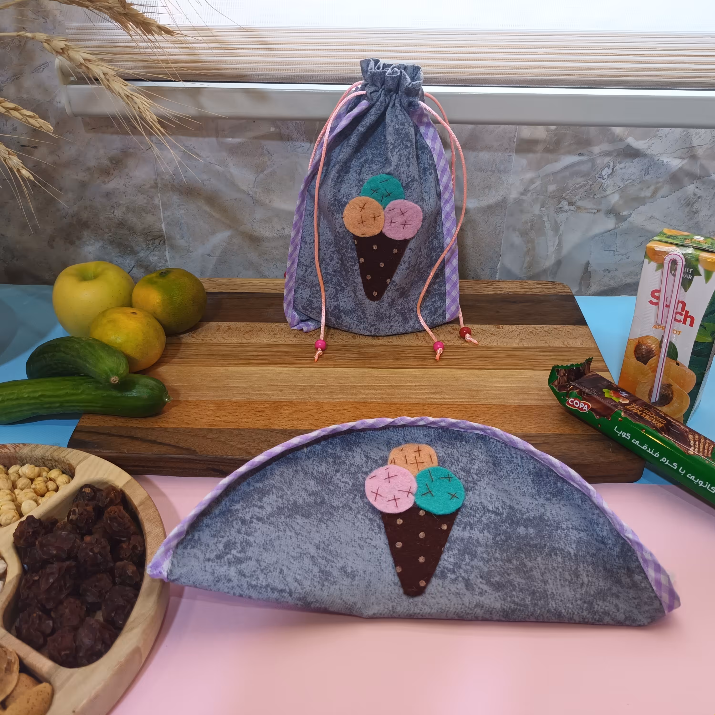 ست کیف لقمه و کیسه تنقلات مخصوص  دانش آموزان دانشجویان و کارمندان 