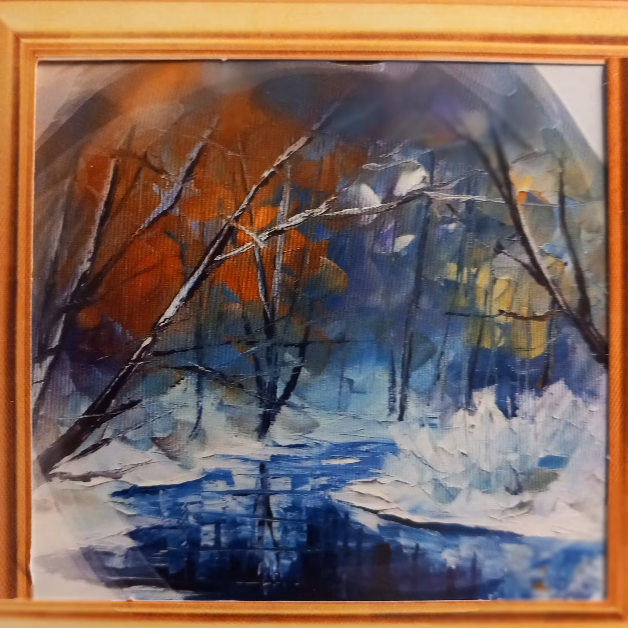 تابلو رنگ روغن اثر کار دست روی بوم بسیار ارزشمند و نفیس به عنوان کار هنری جهت هدیه و..