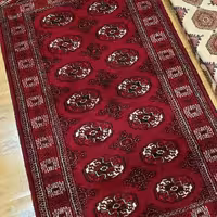 قالیچه 1/5 متری دستبافت ترکمن طرح ماری گل، ارسال رایگان