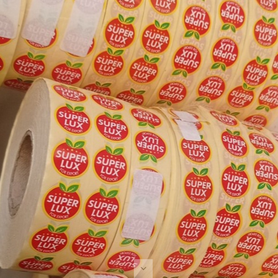 لیبل برچسب رنگ قرمز میوه و مرکبات سوپر لوکس - 5 رول - هر رول 2300 تایی