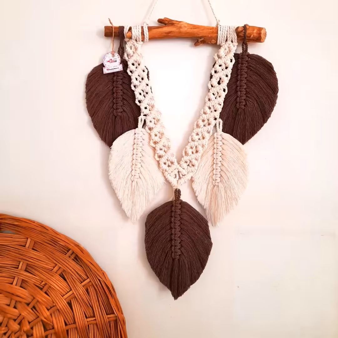 دیوارکوب برگ مکرومه 