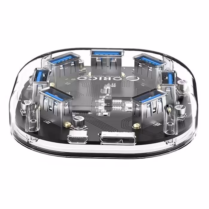 هاب هفت پورت یو اس بی شفاف رومیزی اریکو مدل H7U-U3