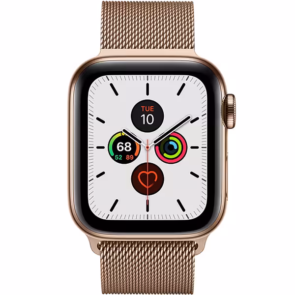 سری 5 استیل سلولار مردانه Gold Stainless Steel Case with Gold Milanese Loop - Hiapple.ir