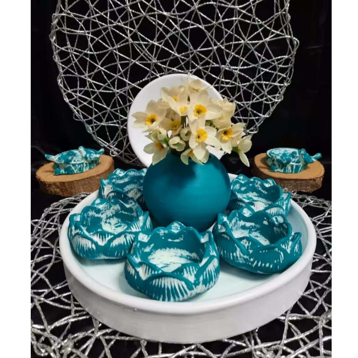 هفت سین.فیروزه ای طرح لاله سفالی 