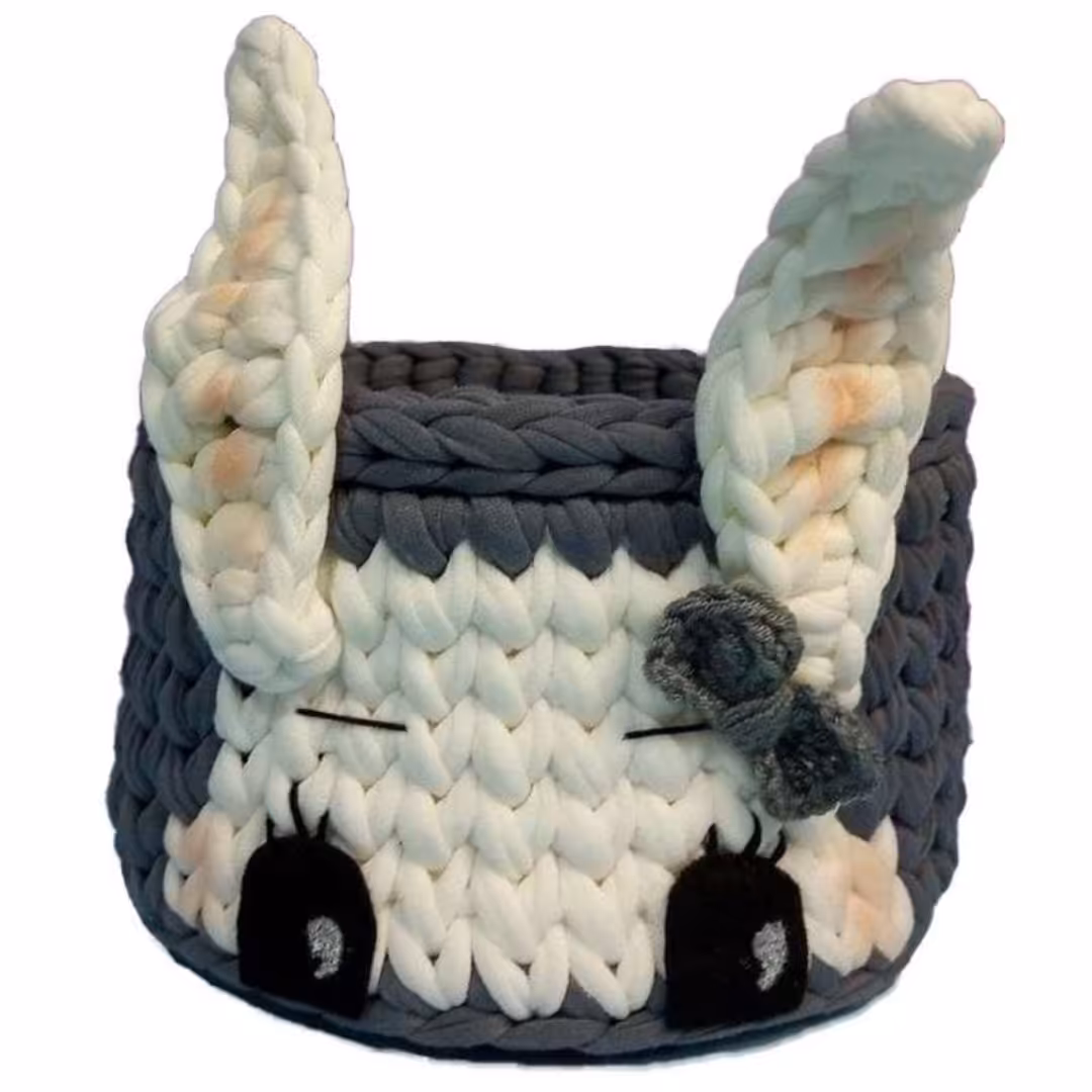 باکس خرگوش سفید خاکستری مدل تریکو