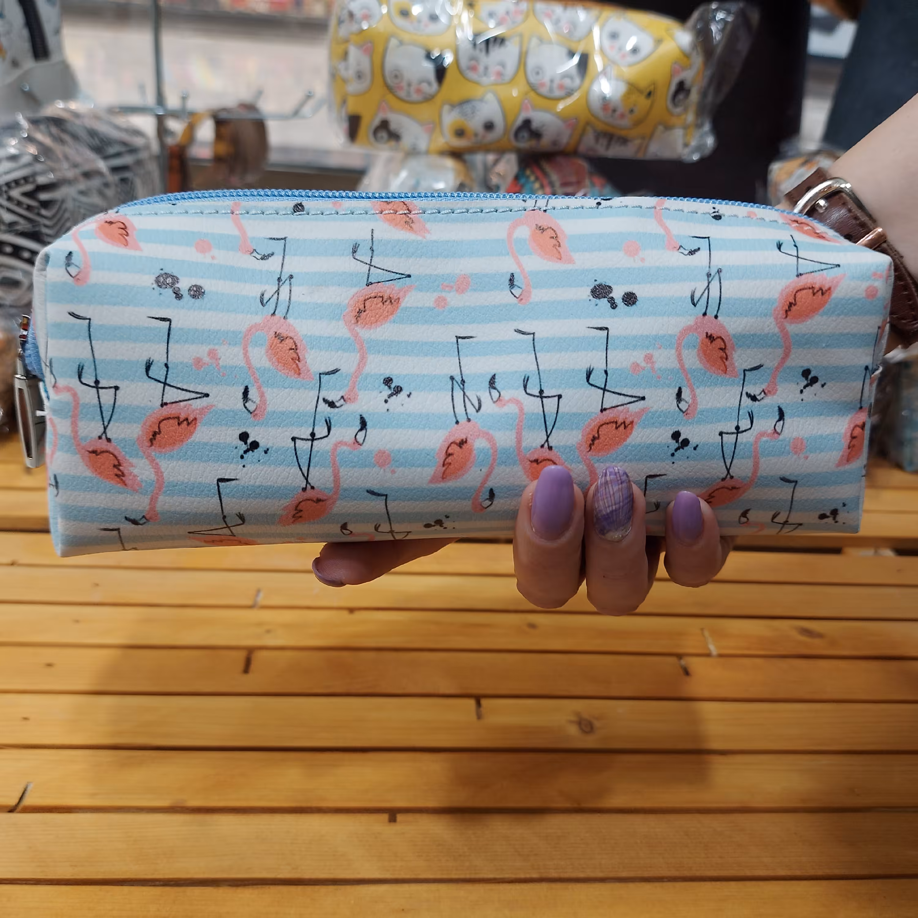 کیف جامدادی  چرم مصنوعی فانتزی تک زیپ 