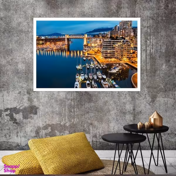 تابلو بکلیت طرح منظره جزیره گرانویل آیلند مدل قاب شاسی W-s8133