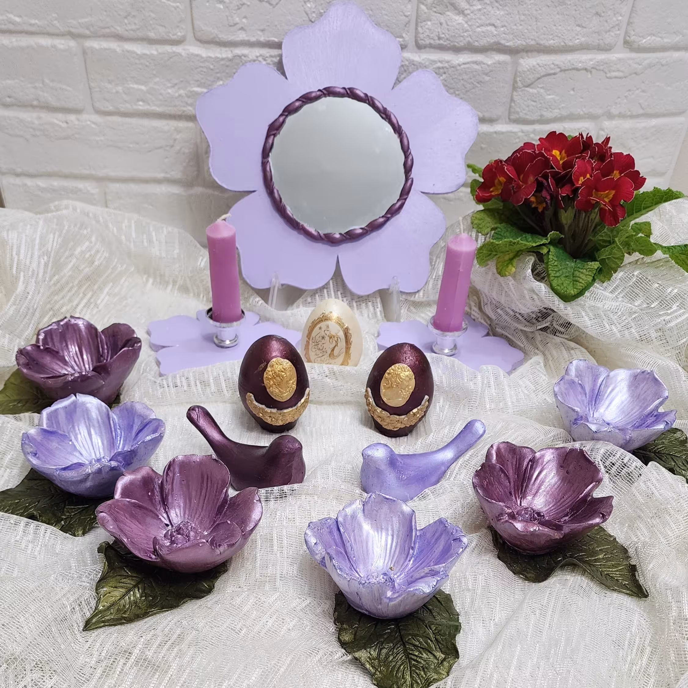 هفت سین دورنگ سوسنی یاسی متالیک بتونی