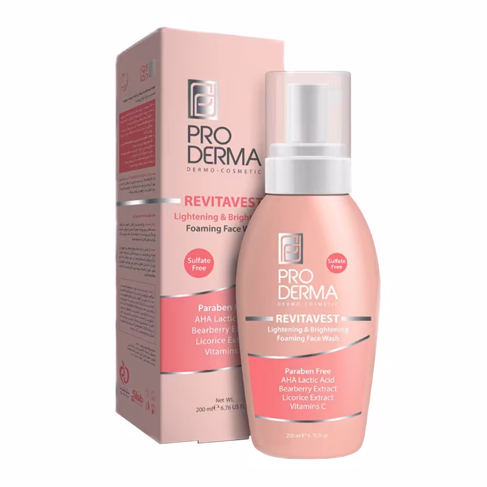 پرودرما فوم شستشو و روشن کننده پوست صورت مناسب انواع پوست