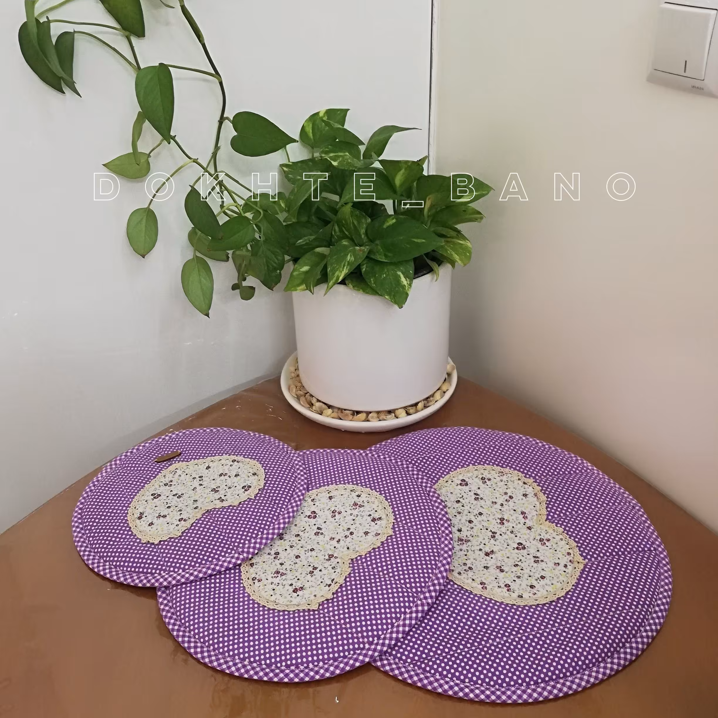 دمکنی سه تایی تیکه دوزی شده مطلسه دوزی شده کشدار سایز 24.28.34 