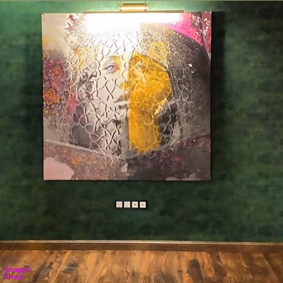 تابلو بوم نقاشی خط چارگوش مدل 2582