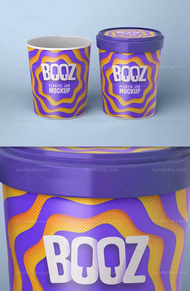 موکاپ لیوان بستنی پلاستیکی | گرافیک با طعم تربچه