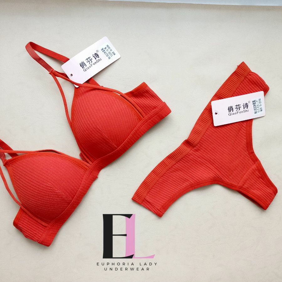 ست شورت و سوتین هارنس دار نخی وارداتی نرم و راحت کیفیت عالی رنگ سفید سایز  70 تا 85