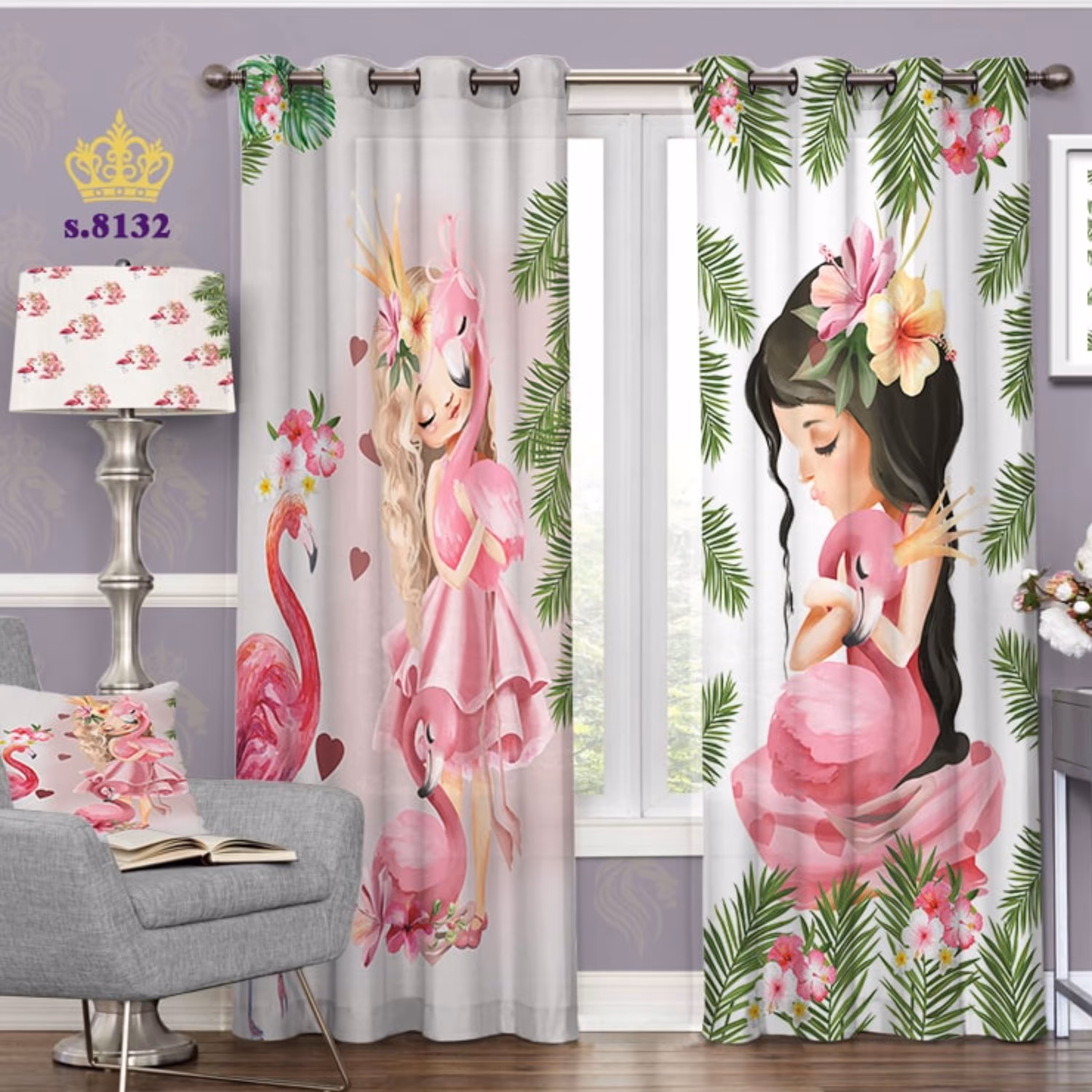 پرده تصویری کودکانه - طرح فرشته - کد 8132