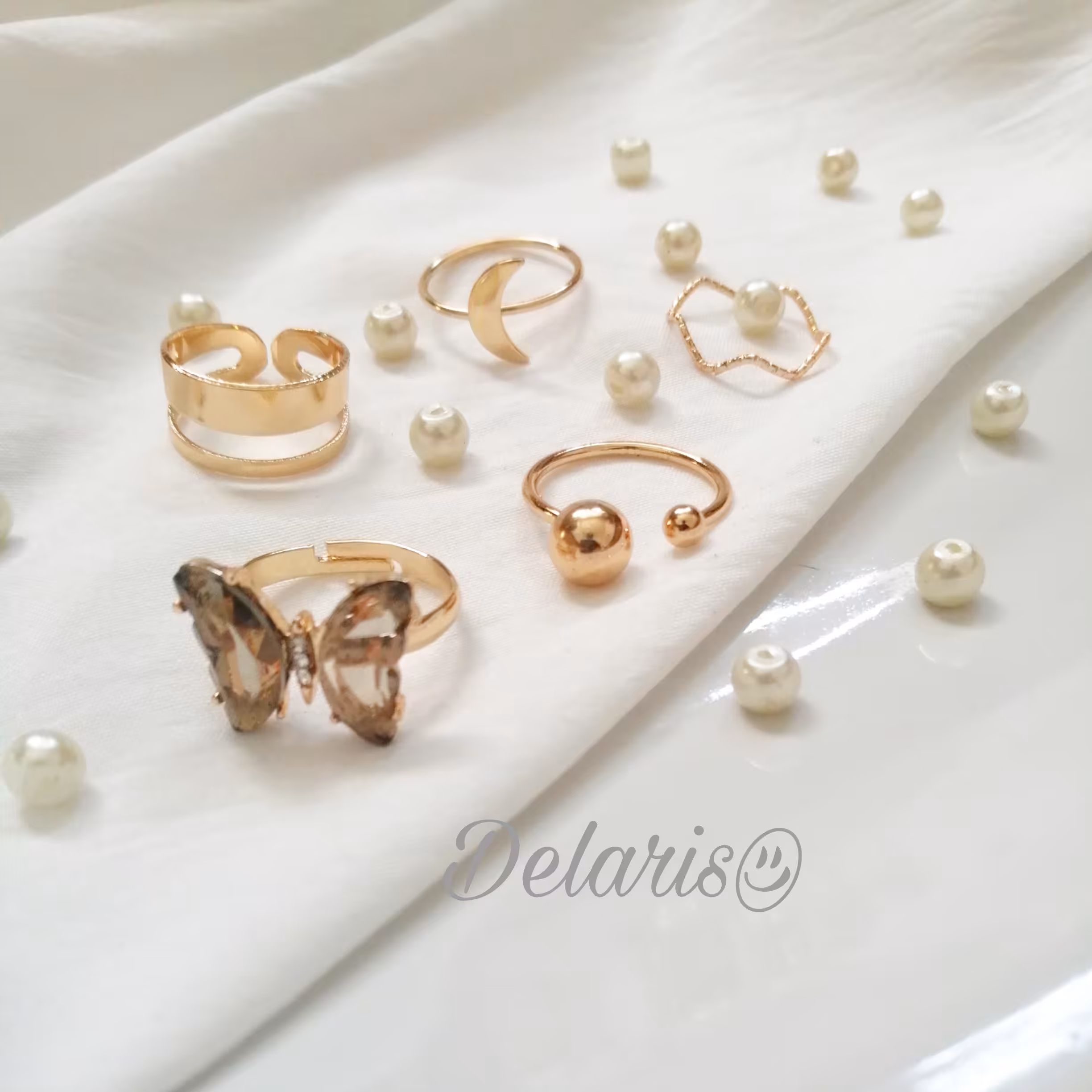 پک انگشتر 5 تایی مینیمال استیل فری سایز، یه هدیه خاص برای خودتون یا عزیزانتون