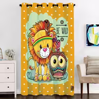 پرده پنجره مخمل پانچ کودک سایز 138 در 270 مدل C6-613 شرکت رنس