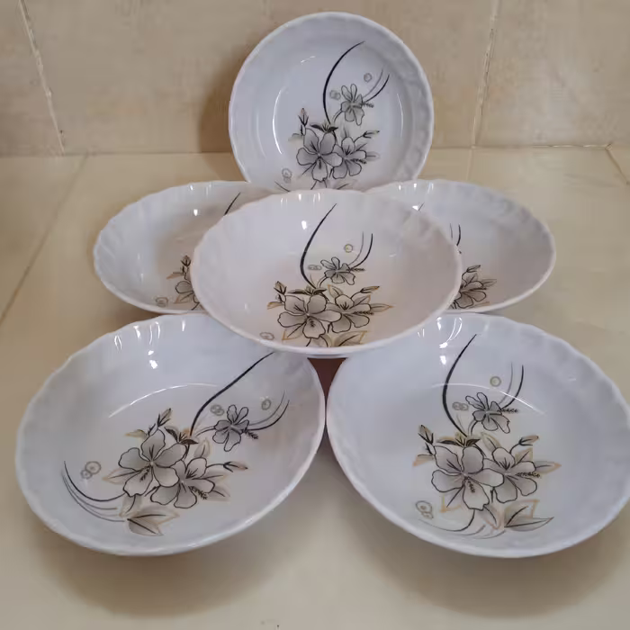 کاسه فسنجون خوری(سوپ خوری )ملامین سپید یزد دارای استاندارد مواد درجه یک تعداد 6 عددی 
