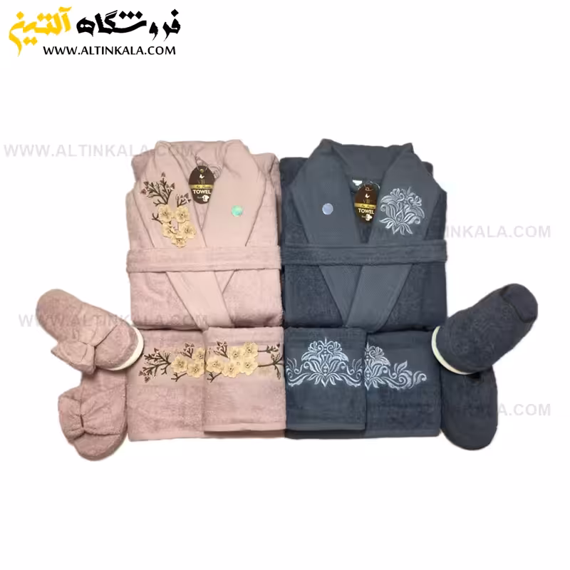 سرویس حوله عروس و داماد 12تکه گلدوزی سه بعدی برند OPALAZ