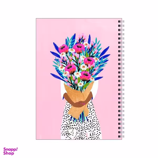 دفتر مشق 80 برگ بامبیلیپ طرح دختر و دسته گل کد 1496240