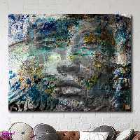 تابلو بوم نقاشی خط چارگوش طرح شعر عاقلان نقطهٔ پرگارِ وجودند کد 7115