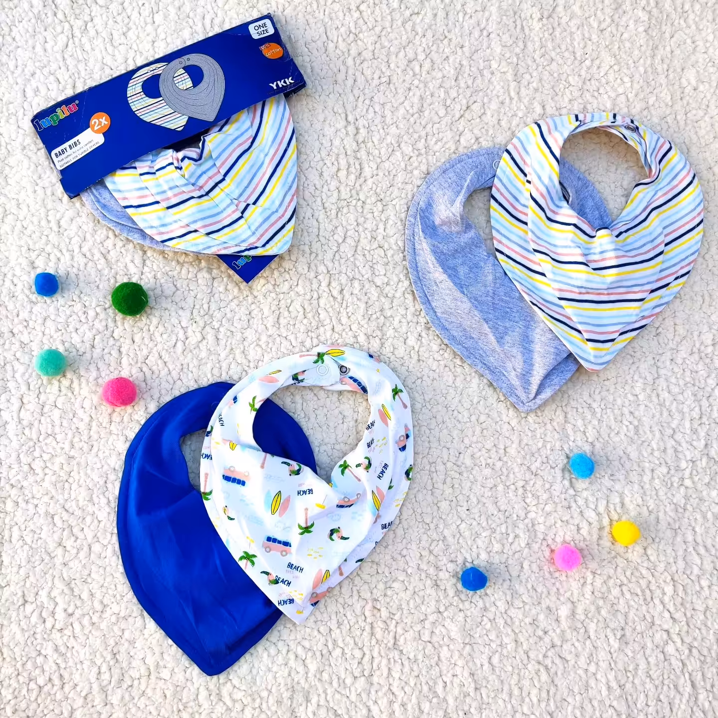 پک دوتایی پیشبند نوزادی برند لوپیلو مناسب از بدو تولد تا حدود 2 سال