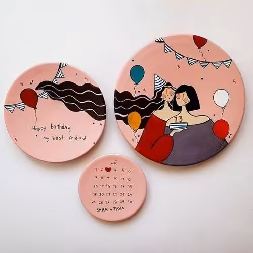 کادو تولد بشقاب فانتزی طرع تولد سه عددی