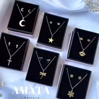 نیم ست استیل رنگ ثابت فانتزی کیوت مناسب کادو هدیه طرح متنوع ستاره

