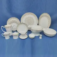 سرویس 29 پارچه چینی لورین مدل ستین کرم (6 نفره)