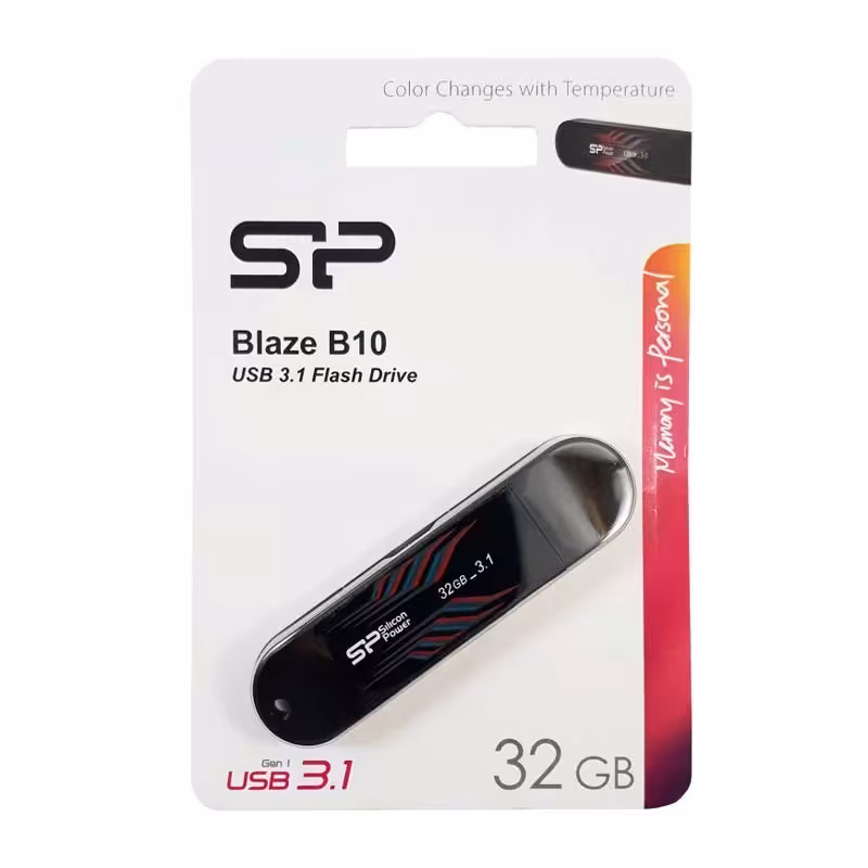 فلش 32GB Silicon Power Blaze B10 USB3 رنگ مشکی گارانتی شرکتی متین