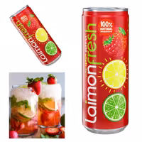 نوشیدنی گازدار  لایمون فرش با طعم انواع توت و لیمو laimon fresh (روسیه) 330 میل