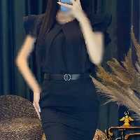 شومیز زنانه پولتی آستین حلزونی چین دار  کد s08
