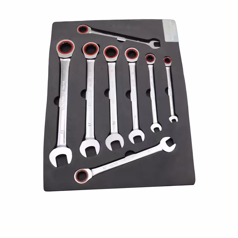 آچار یکسر تخت و یکسر رینگی ایزلتاس مدل جغجغه ای کد YP-NO.9R مجموعه 8 عددی