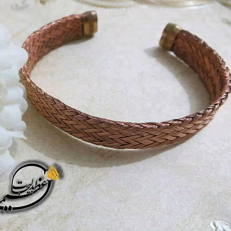 دستبند تک پوش مس درجه یک بافت سیمی تولید اصفهان با خاصیت بسیار مفید برای اعصاب
