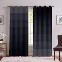 پرده چاپی مدل پانچی طرح راه راه ذغالی SA-4954