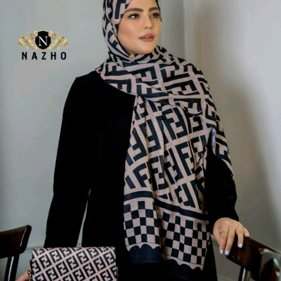 شال زنانه مجلسی نخی دور دوخت طرح چنل عبیرشاپ