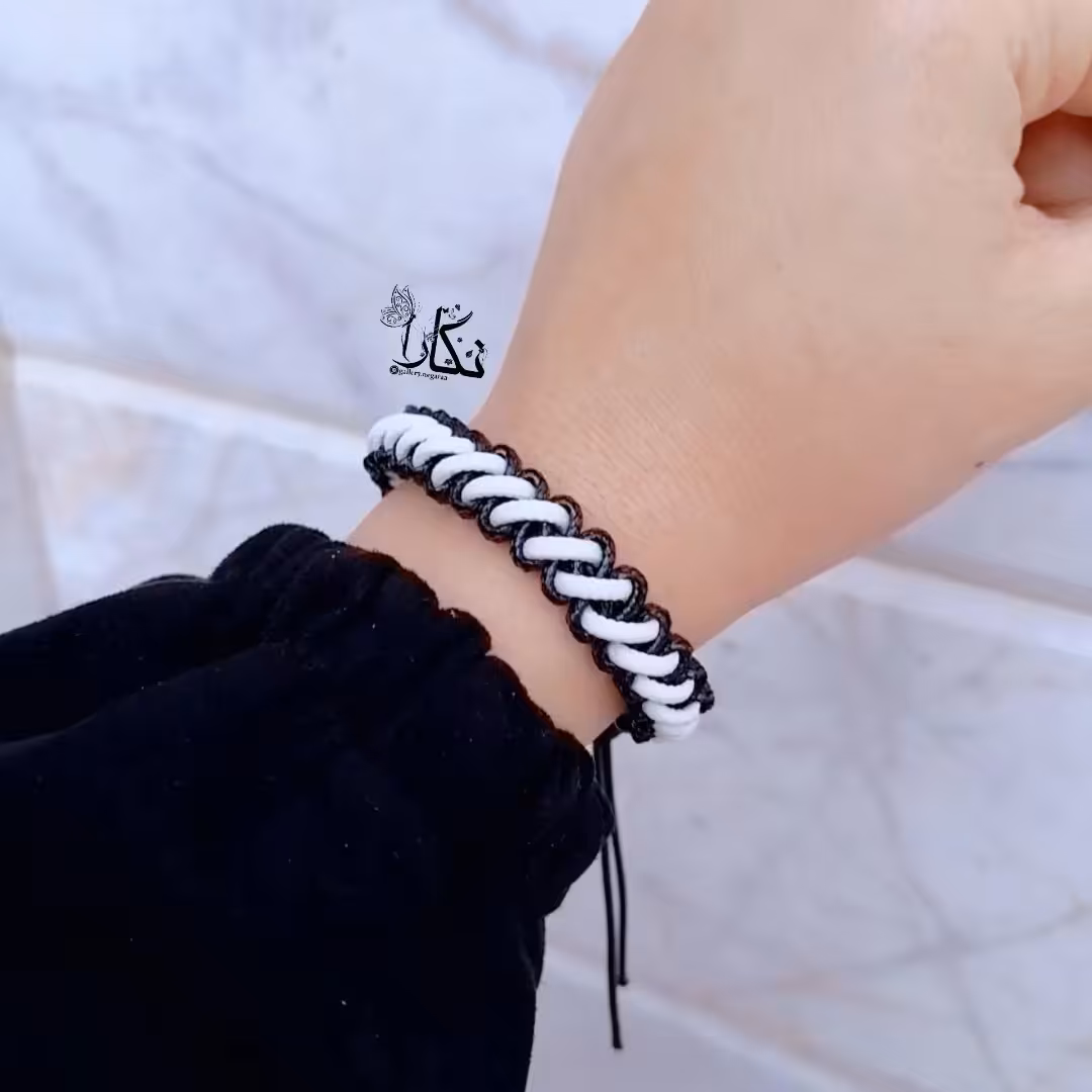 دستبند بافت چرمی خاص زنانه مردانه نگاراا