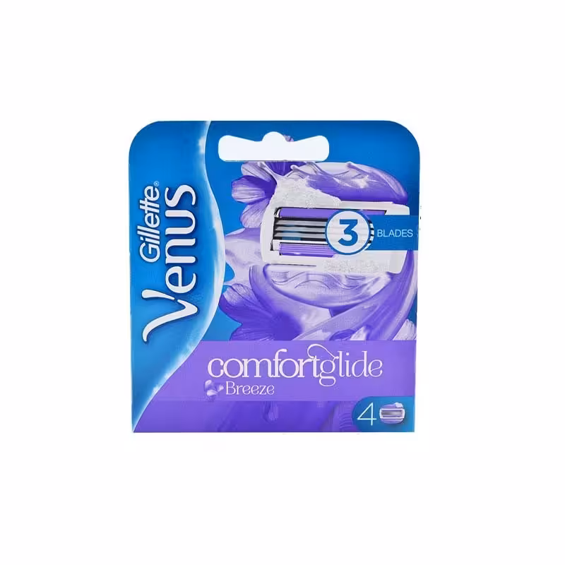 تیغ یدک زنانه 3 لبه مدل Comfortglide Breeze ونوس ژیلت 4 عددی