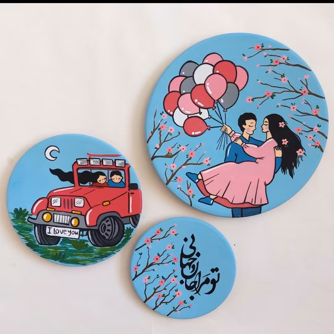 ست دیوارکوب سفالی عاشقانه