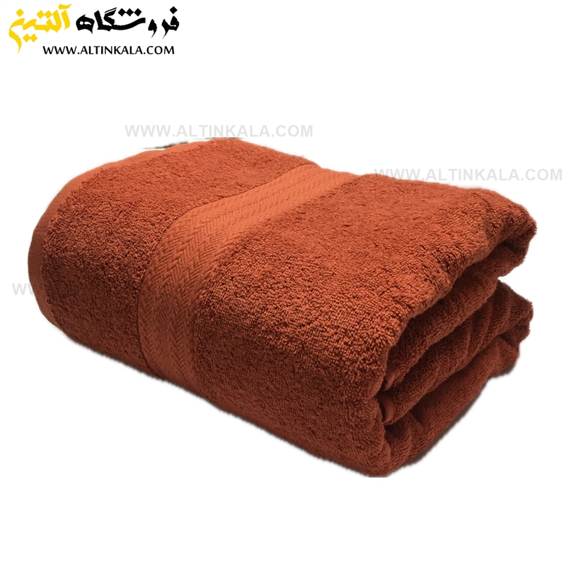 حوله حمامی برق لامع طرح دیور 100×165 قهوه ای روشن