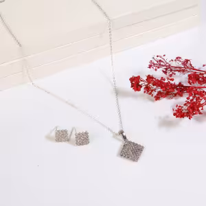 نیمست نقره زنانه طرح مربع کد4859