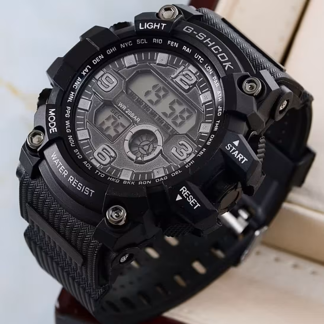 ساعت مردانه و پسرانه اسپرت طرح جی شاک بند پیو G-Shock