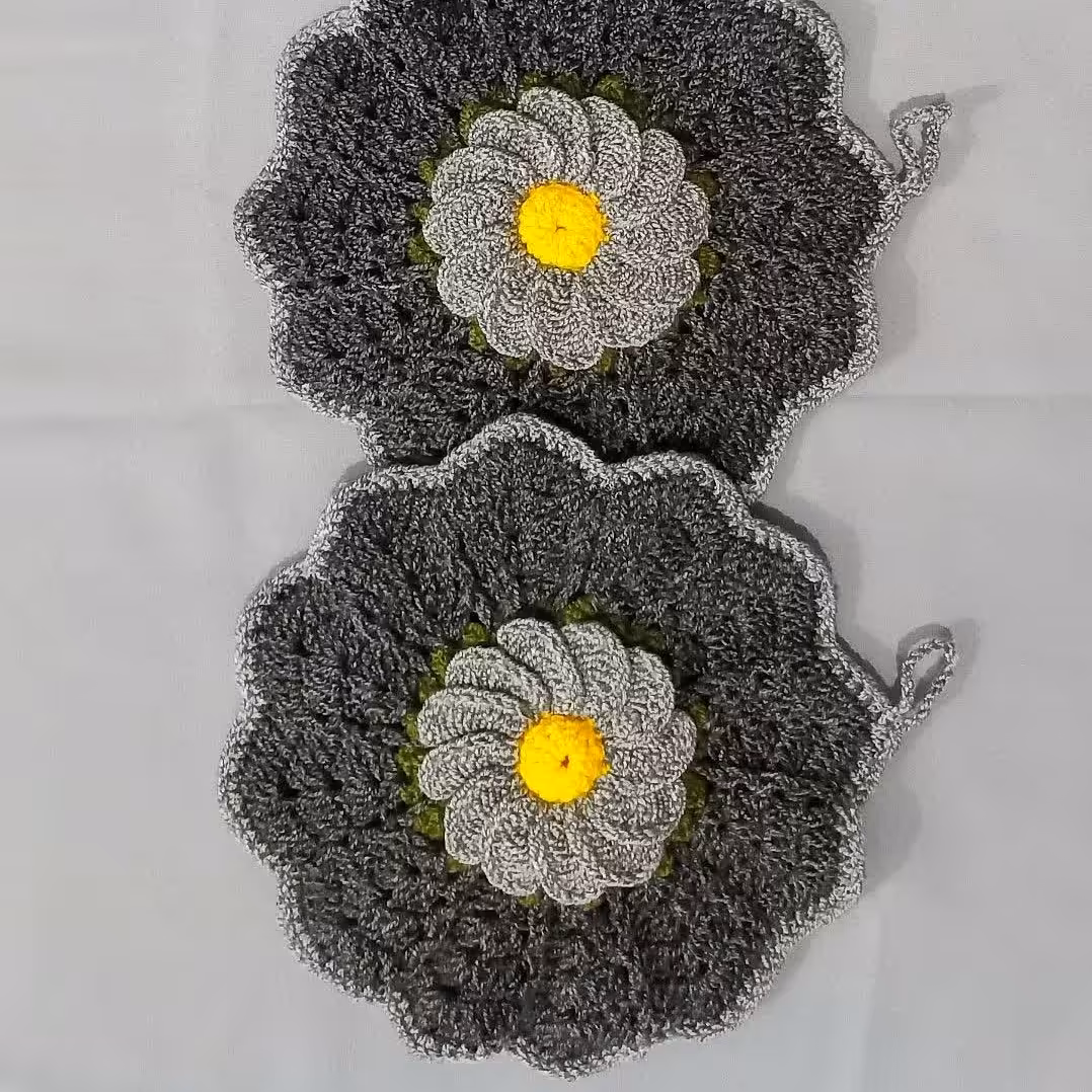 دستگیره طرح گل )،دسته سرویس پارچه ای اشپزخانه